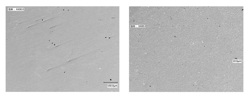 Metallographic images of AgWC contact materials produced in two patent examples