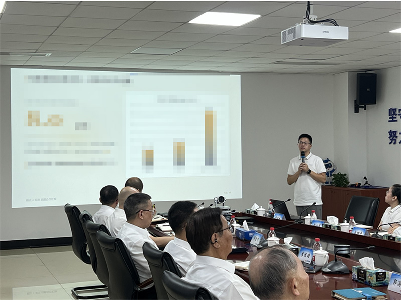 Wei Qinghong gives a presentation on the partnership Wei Qinghong gives a presentation on the partnership